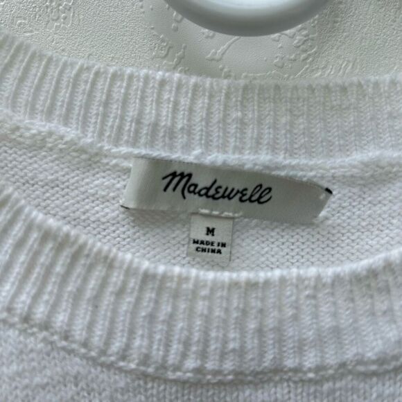 Madewell Knit Tank Top Women’s Medium White Sleeveless Sweater Vest Cropped - Picture 4 of 5